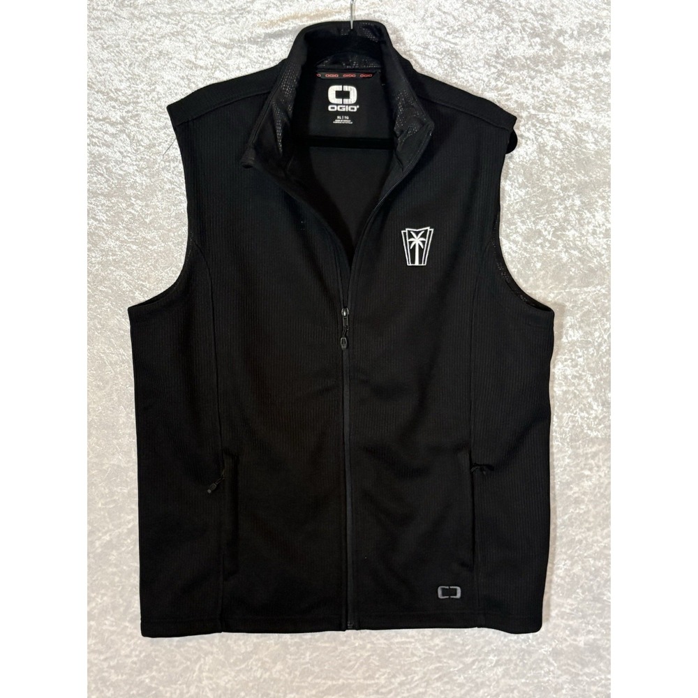OGIO Men's Black Full‎ Zip Vest Stand-Up Collar Pockets Logo Regular Fit XL